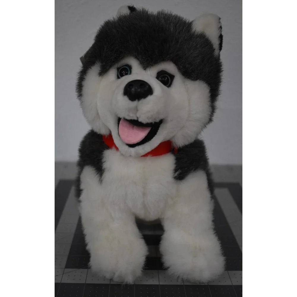 Husky Dog Canada Plush Stuffed Souvenir Tag‎ Sitting Animal House 10.5 Blue eyes